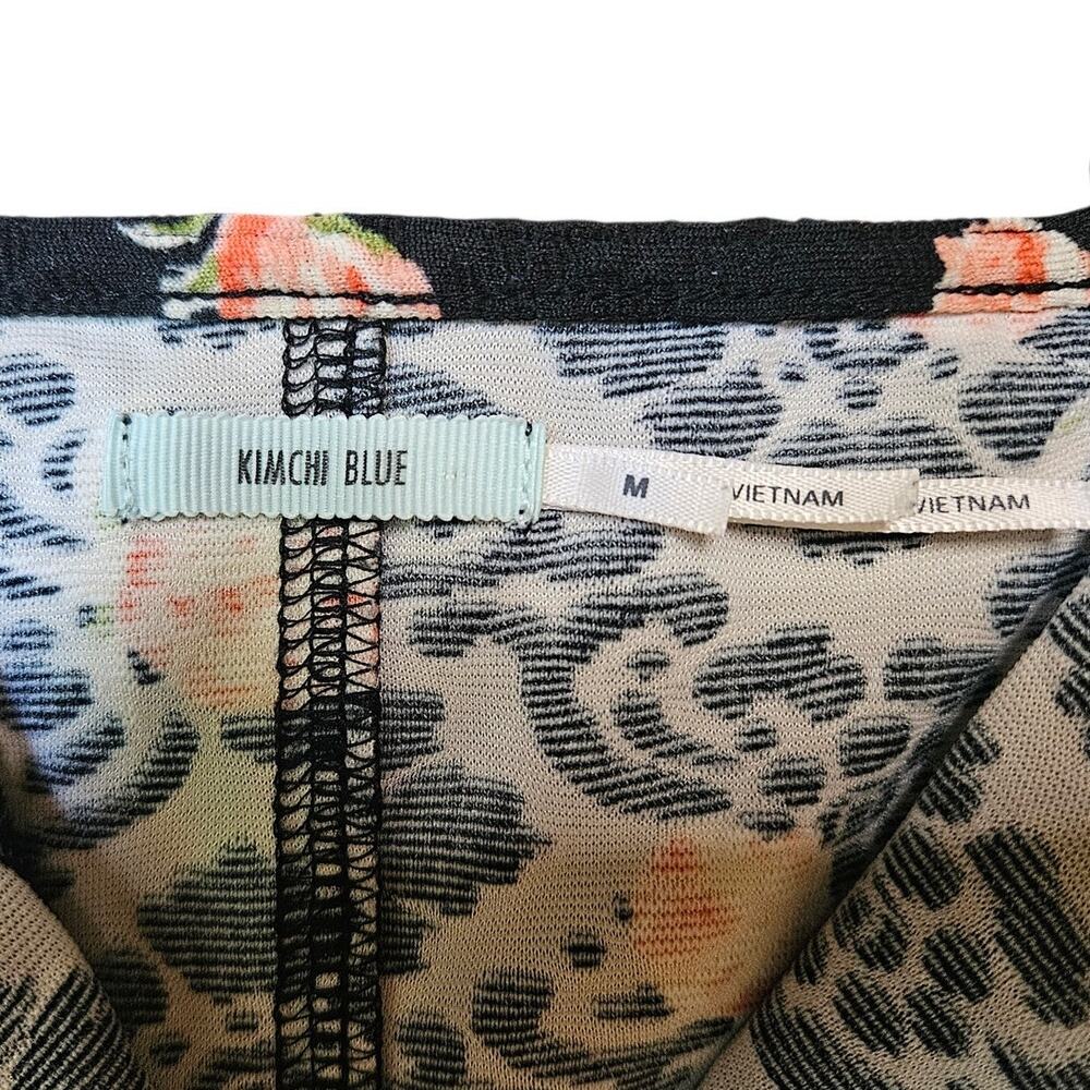 Kimchi Blue Black Floral Bustier Crop Top M - Picture 5 of 7